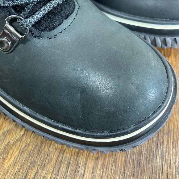 Pajar Galat Waterproof Shearling Collar Black Leather Boot Women’s Size 6/6.5 - Picture 6 of 13